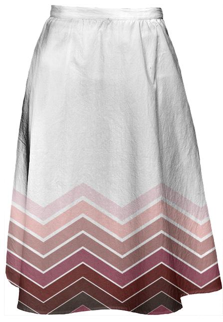 Red and Pink Chevron Zig Zag Boarder Skirt