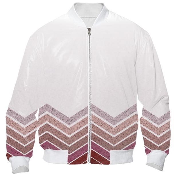 Painterly Red and Pink Chevron Zig Zag Boarder Jacket