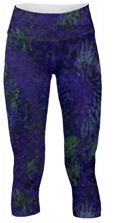 Purple Abstract Painterly Yoga Pants