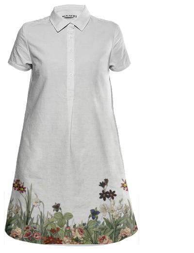 Botanical Watercolor Flower Garden Mini Dress