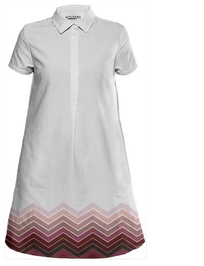 Mauve Burgundy Zigzag Boarder Mini Dress