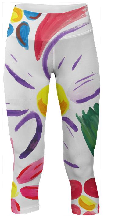 Flowered yoga pants