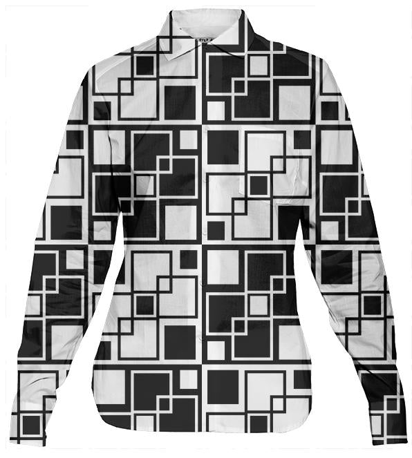 Black and white mod geometrical pattern