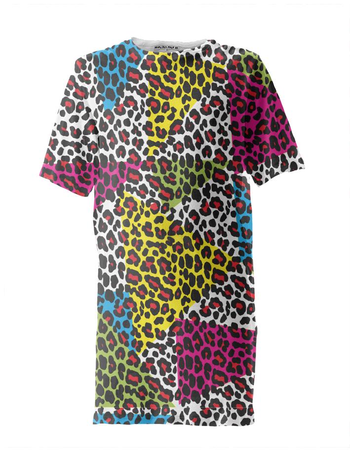 Multi color abstract leopard print
