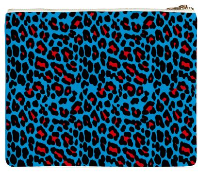 Abstract Leopard print blue red