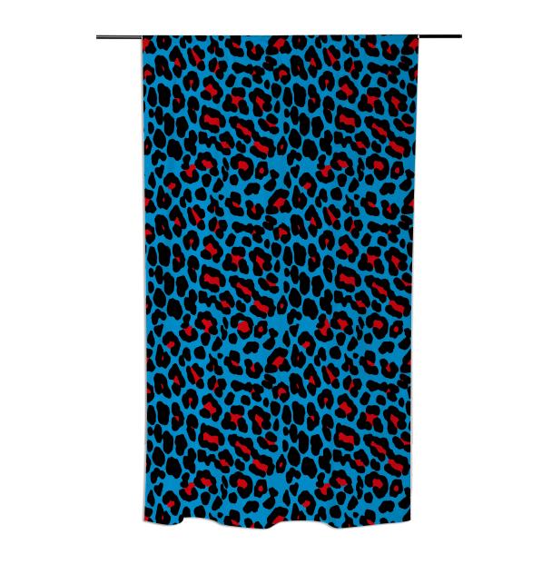 Abstract Leopard print blue red