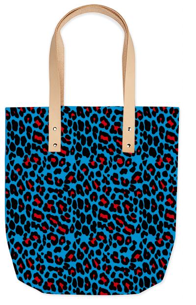 Abstract Leopard print blue red