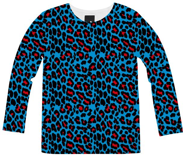 Abstract Leopard print blue red