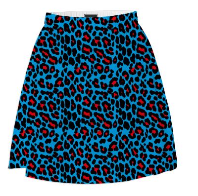 Abstract Leopard print blue red