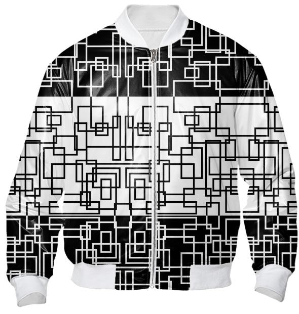 Modern Geometric Squares BW