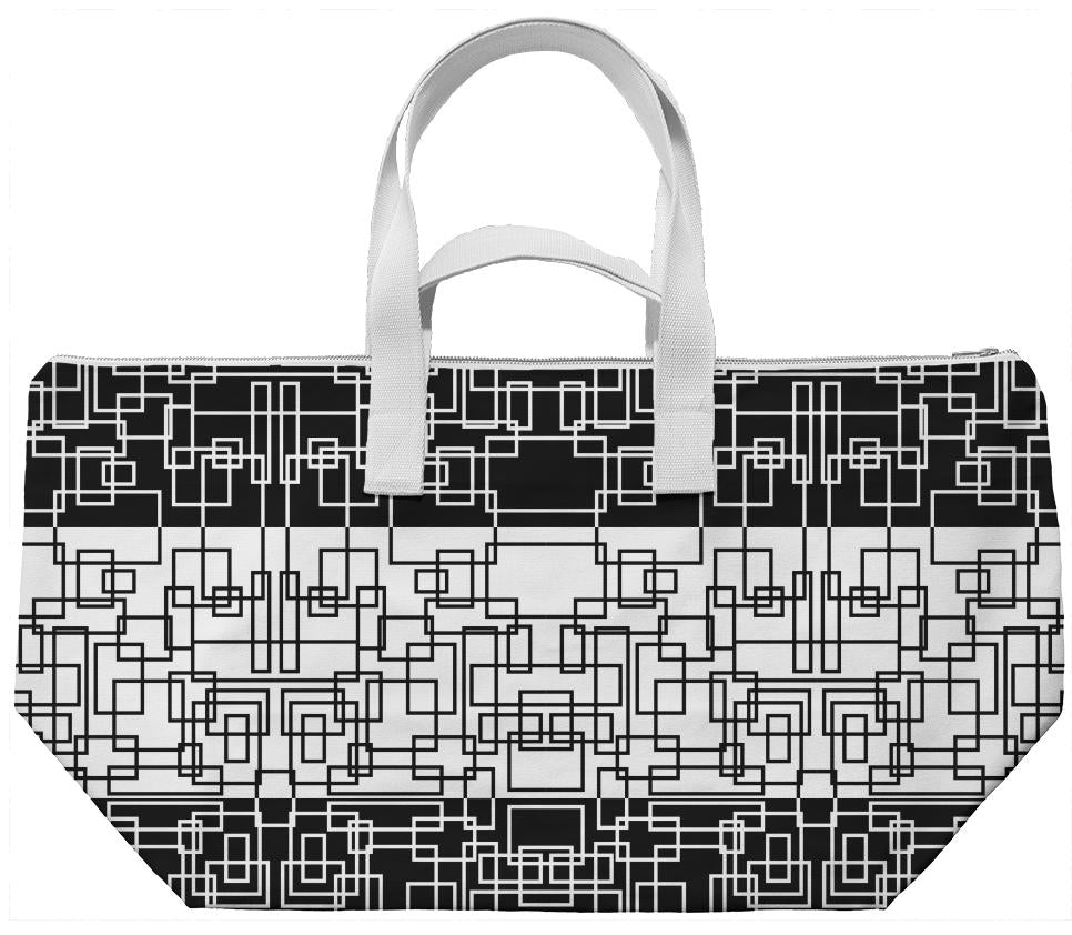 Modern Geometric Squares BW