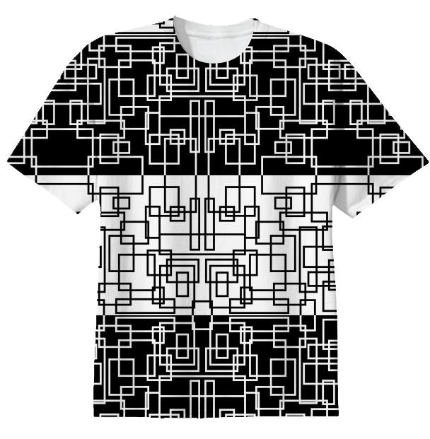 Modern Geometric Squares BW