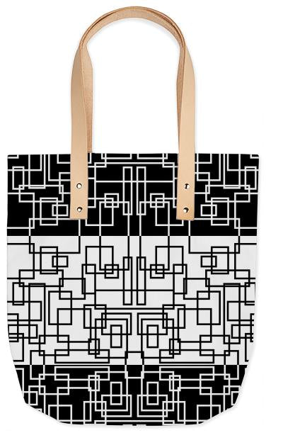 Modern Geometric Squares BW