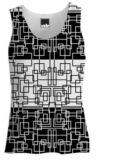 Modern Geometric Squares BW