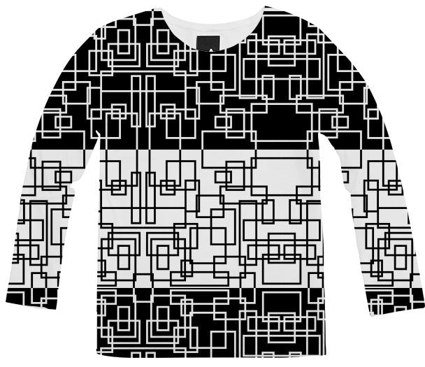 Modern Geometric Squares BW