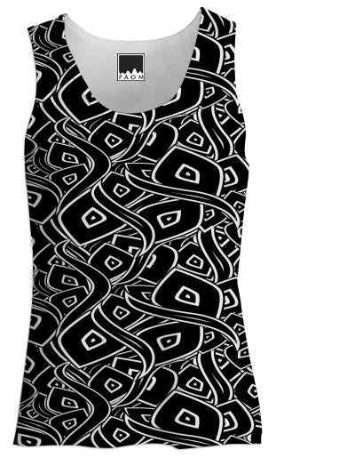 Abstract black and white leaves pattern