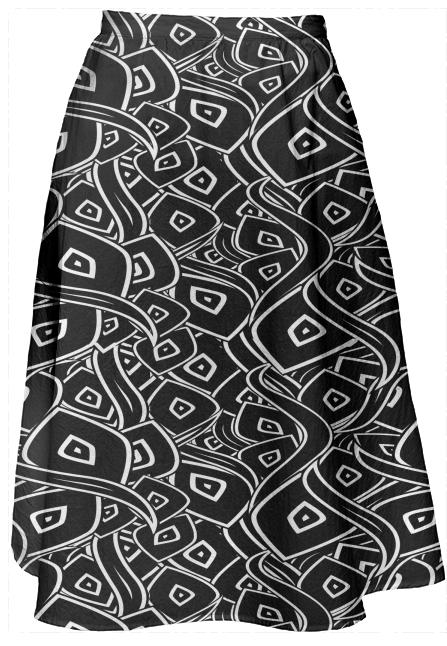 Abstract black and white leaves pattern