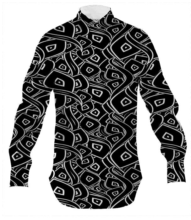Abstract black and white leaves pattern