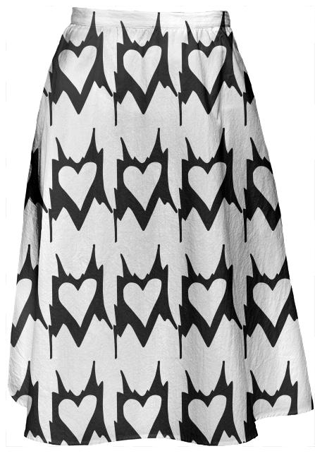 Abstract Heart Pattern Skirt