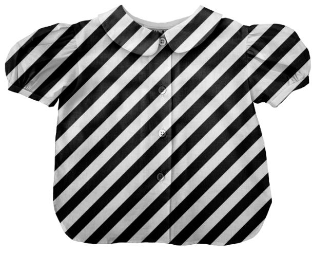 Black White Stripe Blouse