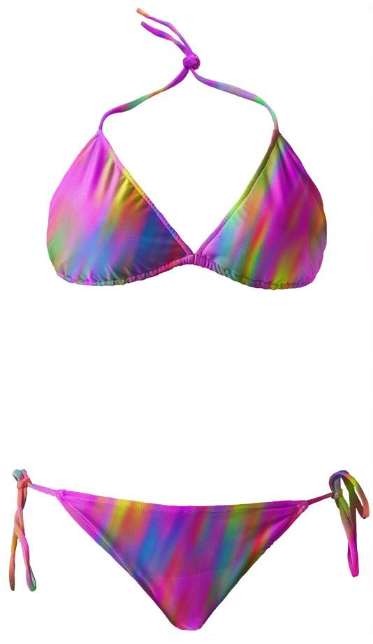 pastel rainbow bikini