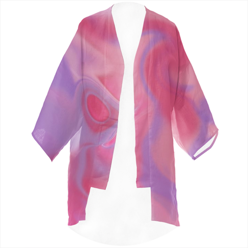 Pink Soft Blend Linen Kimono