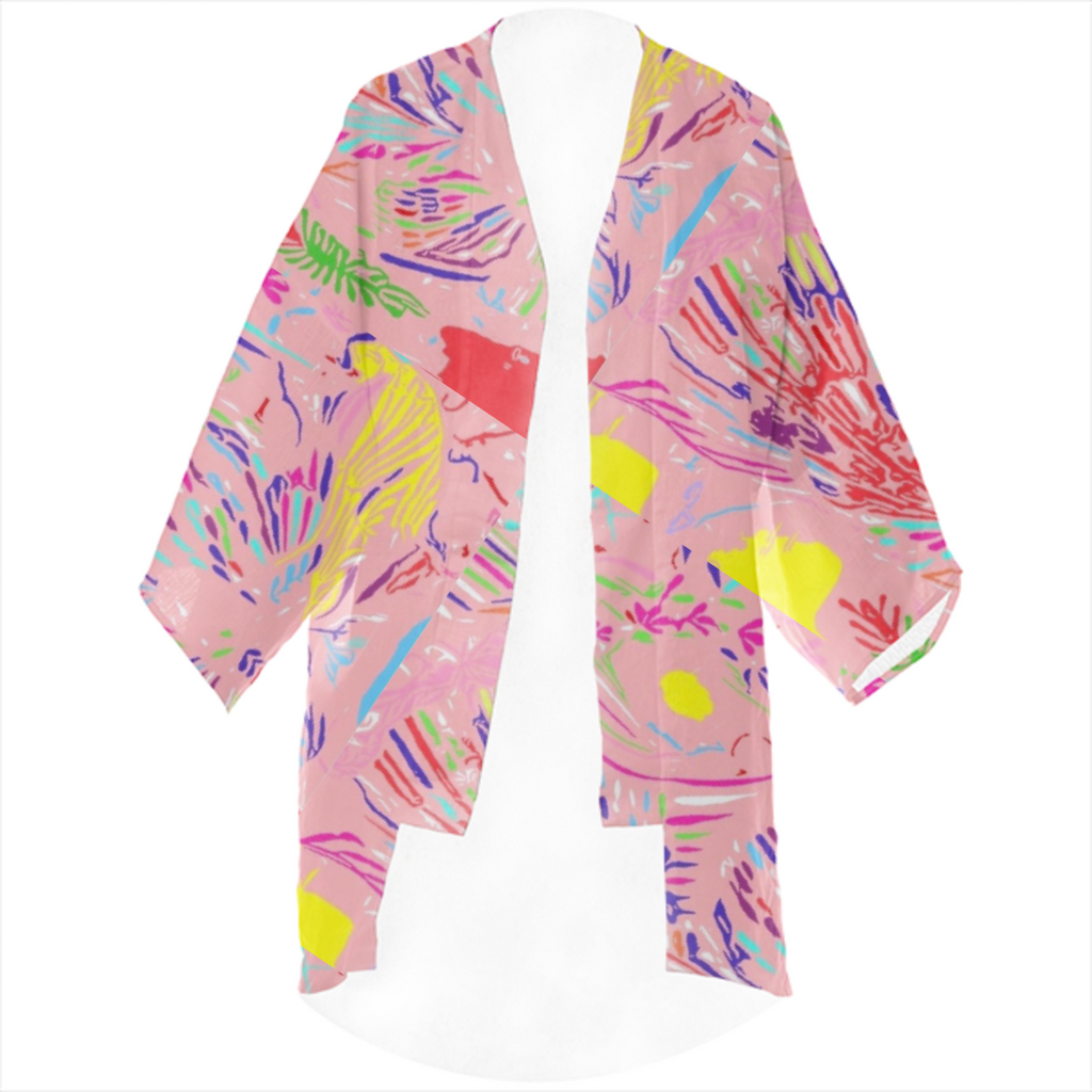 pink trop linen kimono 1