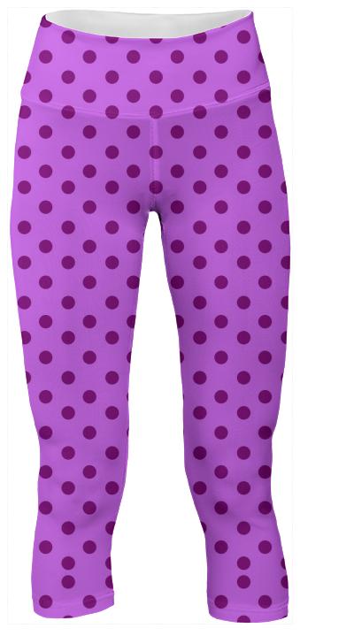 Purple Polka Dot Yoga Pants