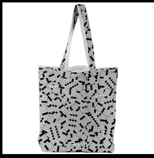 PAOM, Print All Over Me, digital print, design, fashion, style, collaboration, annie-larson, annie larson, Tote Bag, Tote-Bag, ToteBag, Crossword, autumn winter spring summer, unisex, Poly, Bags