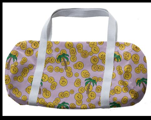 PAOM, Print All Over Me, digital print, design, fashion, style, collaboration, annie-larson, annie larson, Duffle Bag, Duffle-Bag, DuffleBag, Smiley, autumn winter spring summer, unisex, Poly, Bags