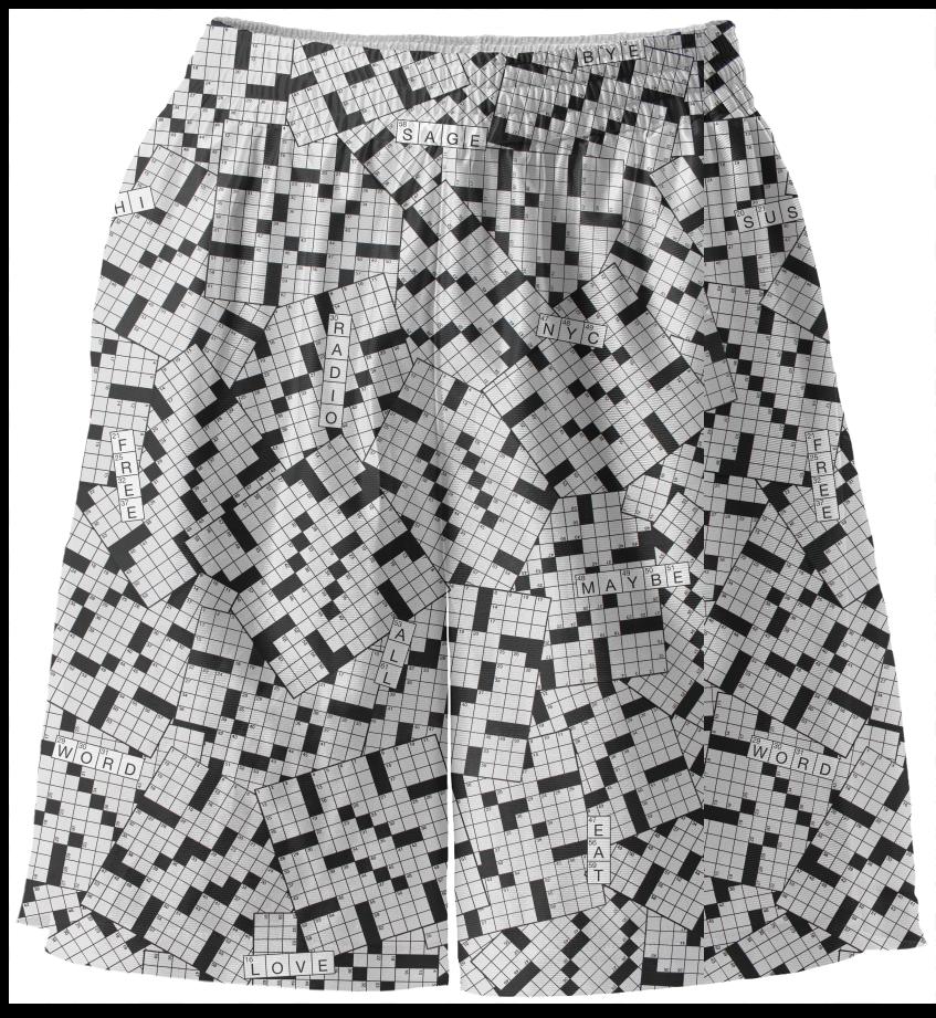 PAOM, Print All Over Me, digital print, design, fashion, style, collaboration, annie-larson, annie larson, Basketball Shorts, Basketball-Shorts, BasketballShorts, Crossword, spring summer, unisex, Poly, Bottoms