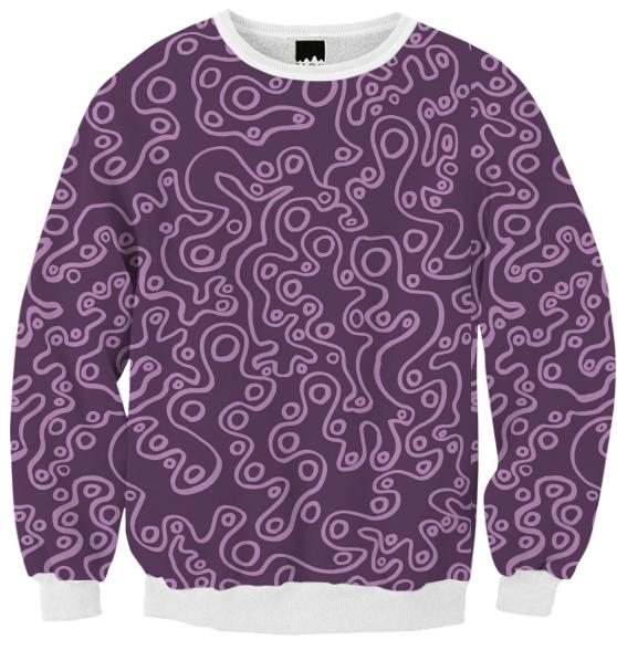 Purple Bubble Ribbed Sweatshirt