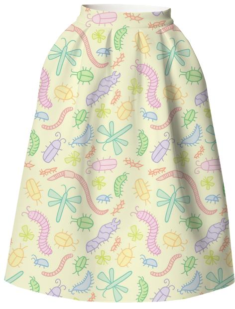 Pastel Bug Neoprene Full Skirt