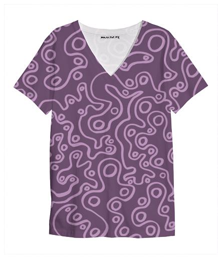 Purple Bubble V Neck Shirt