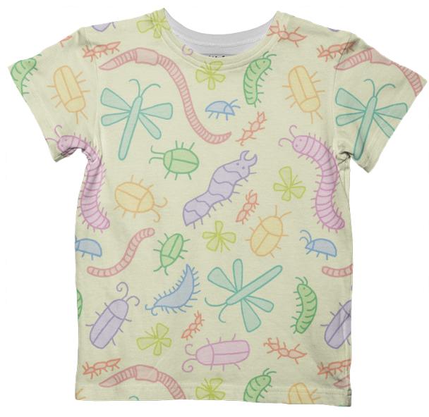 Pastel Bugs Kids Tshirt