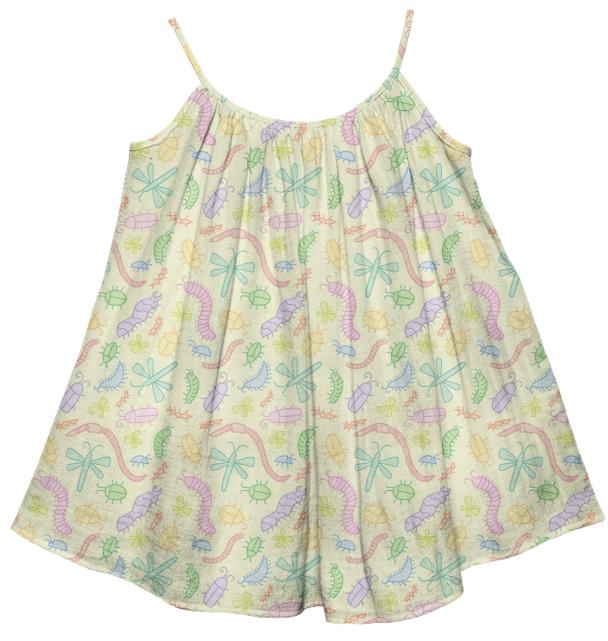 Pastel Bug Kids Tent Dress