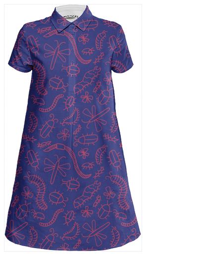 Purple Bug Mini Shirt Dress