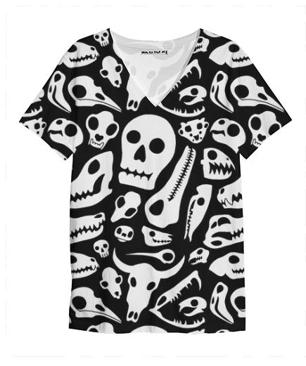 Skull V Neck Shirt