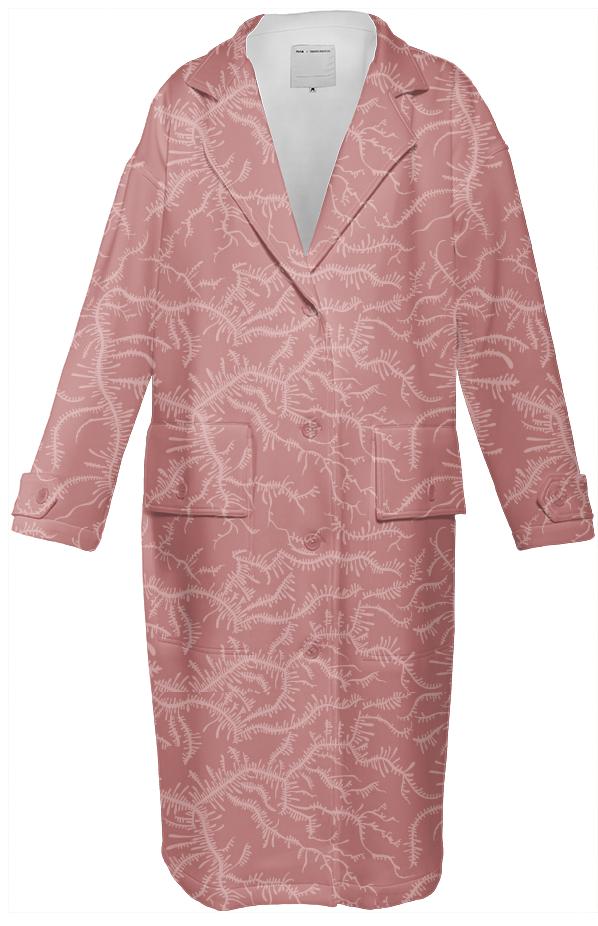 Ferning Dusty Rose Neoprene Trench