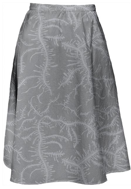 Ferning Gray Midi Skirt