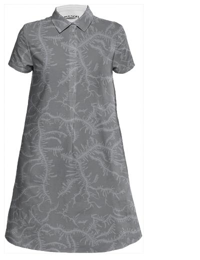 Ferning Gray Mini Shirt Dress