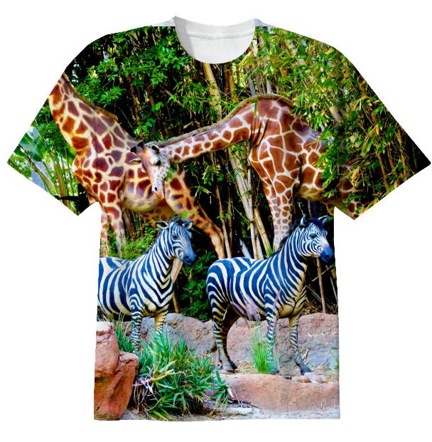 Disneyland Jungle Cruise Giraffes and Zebras T Shirt