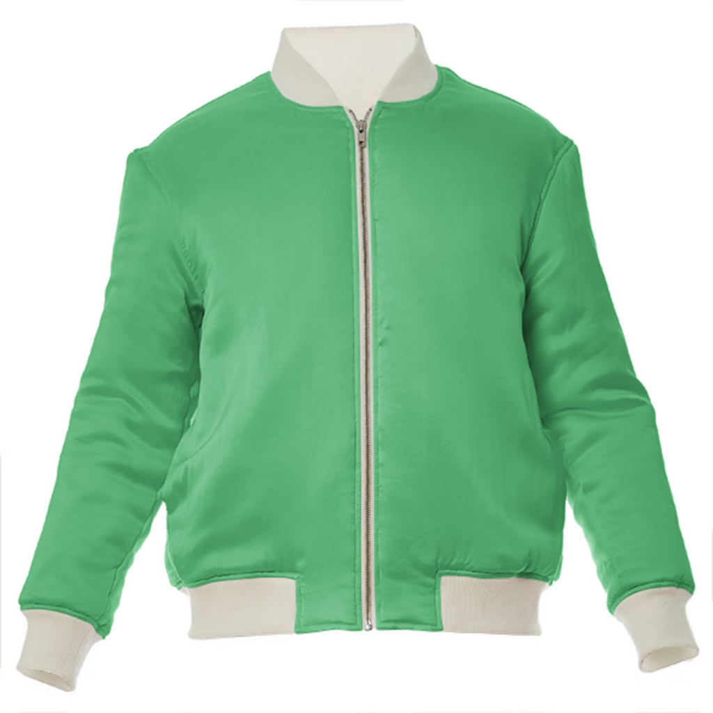 color Paris green VP silk bomber jacket