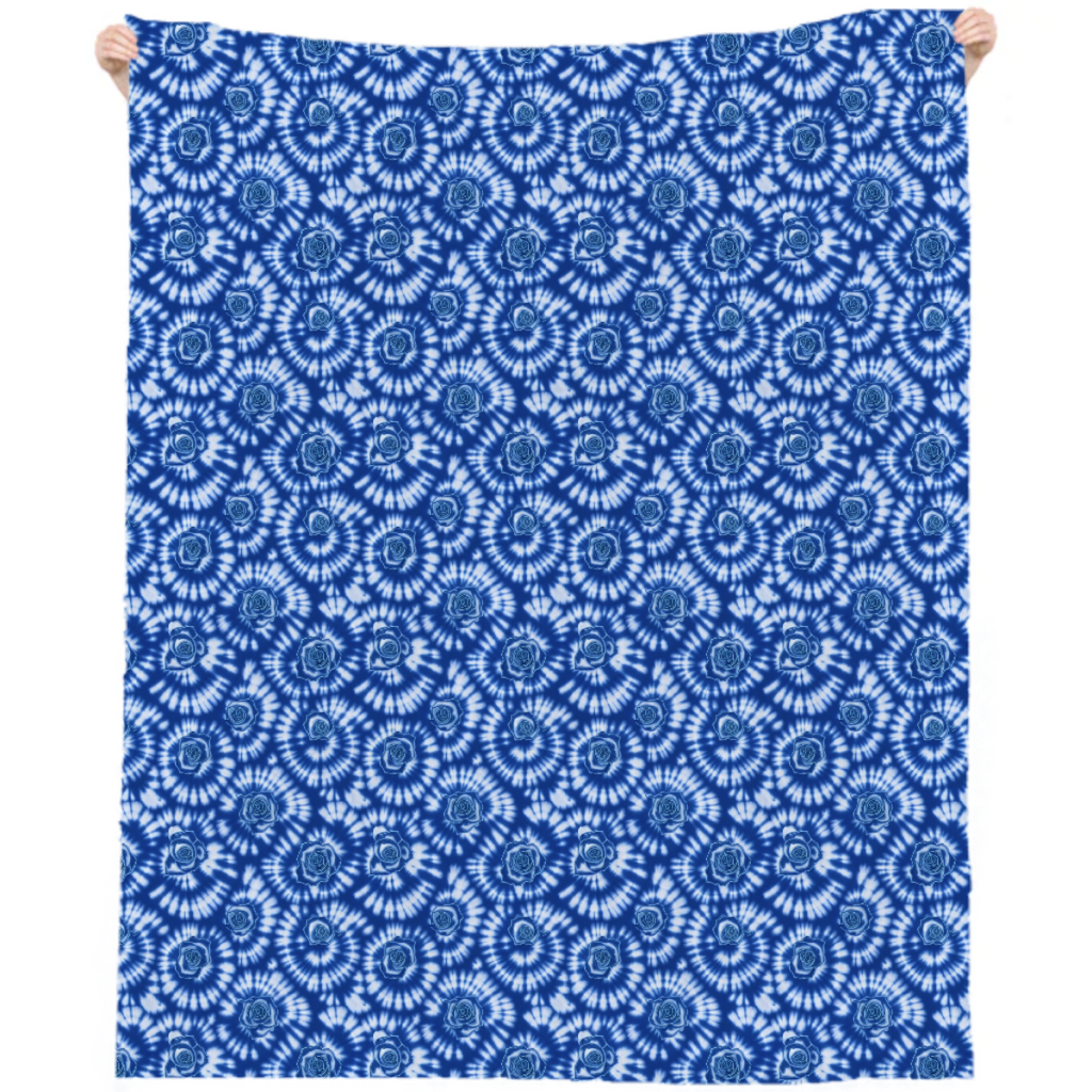 Blue Rose Tie-Dyed Pattern