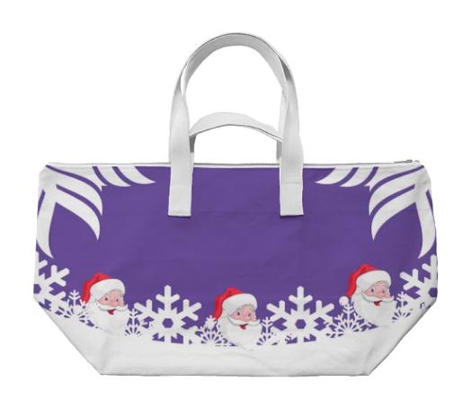 Santa Claus Snowflake Christmas Weekend Bag