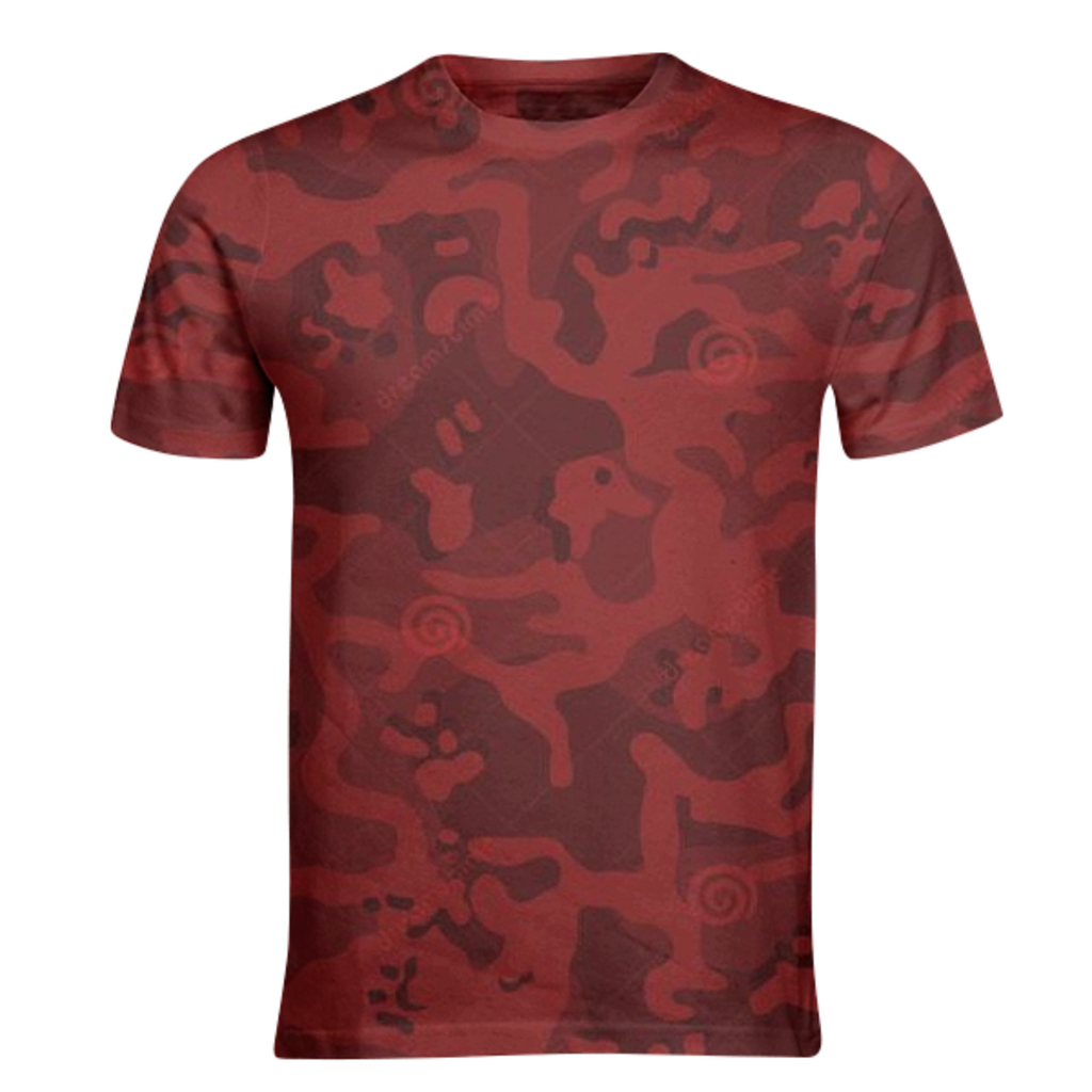 army red texture design on shirts