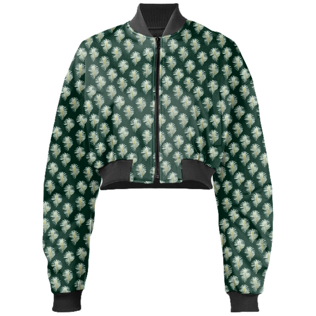 Cactus Pattern Gabriel Held cropped bomber jacket