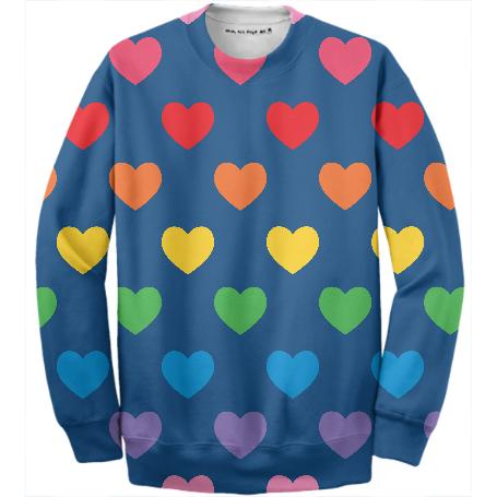 Navy Rainbow Hearts Sweatshirt