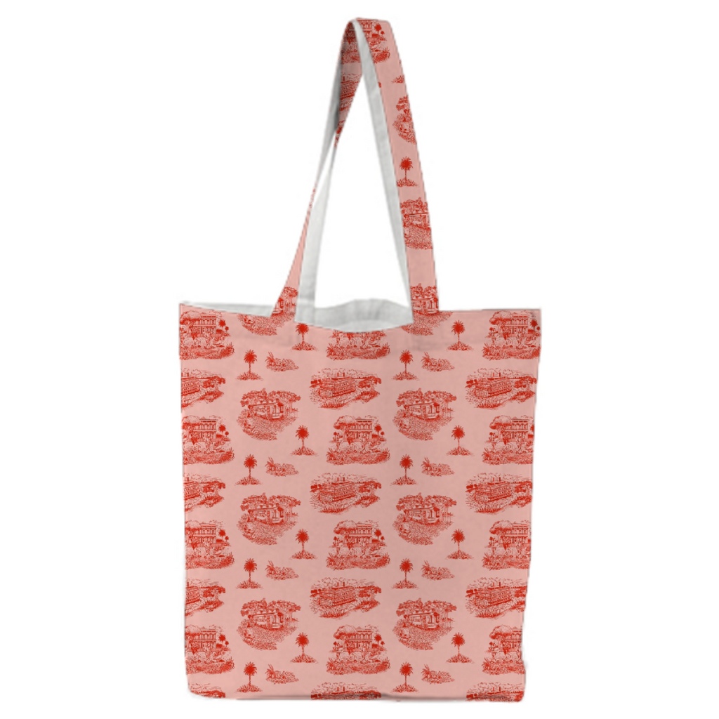 New Orleans Toile Tote - Red