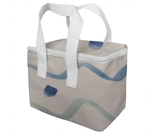 Grey And Blue Watercolor Lunch bag